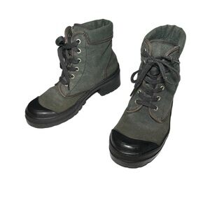 No Boundaries Woman’s Canvas Heeled Lace Up Boots Size 10